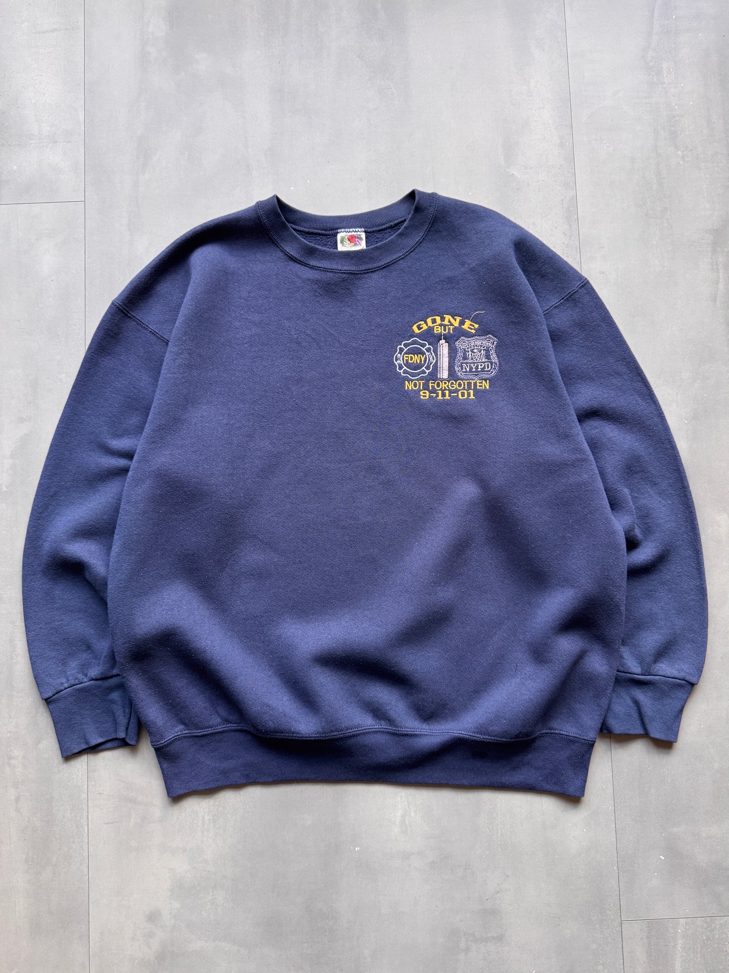VINTAGE 9/11 MEMORIAL NAVY SWEATER - L