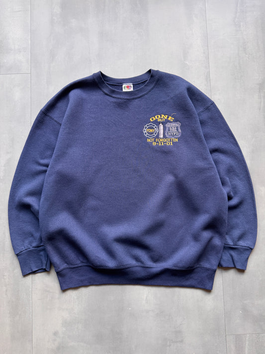 VINTAGE 9/11 MEMORIAL NAVY SWEATER - L