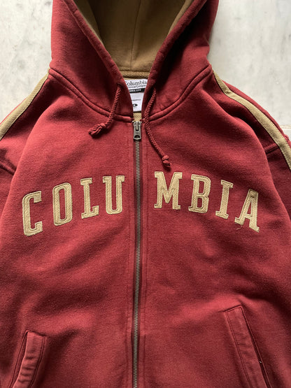 COLUMBIA SPORTSWEAR RED ZIP UP HOODIE - SMALL