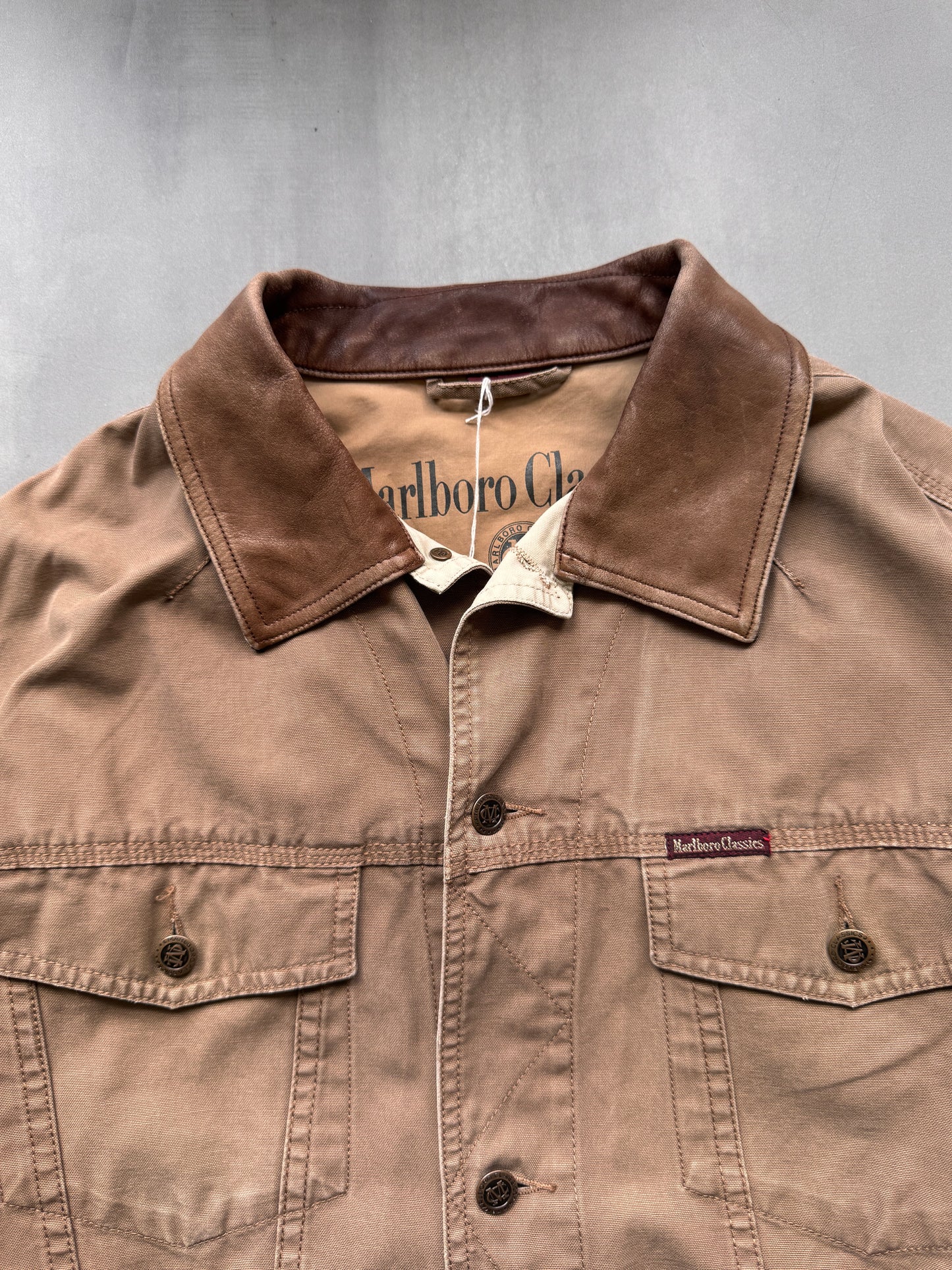 VINTAGE MARLBORO BROWN JACKET - L