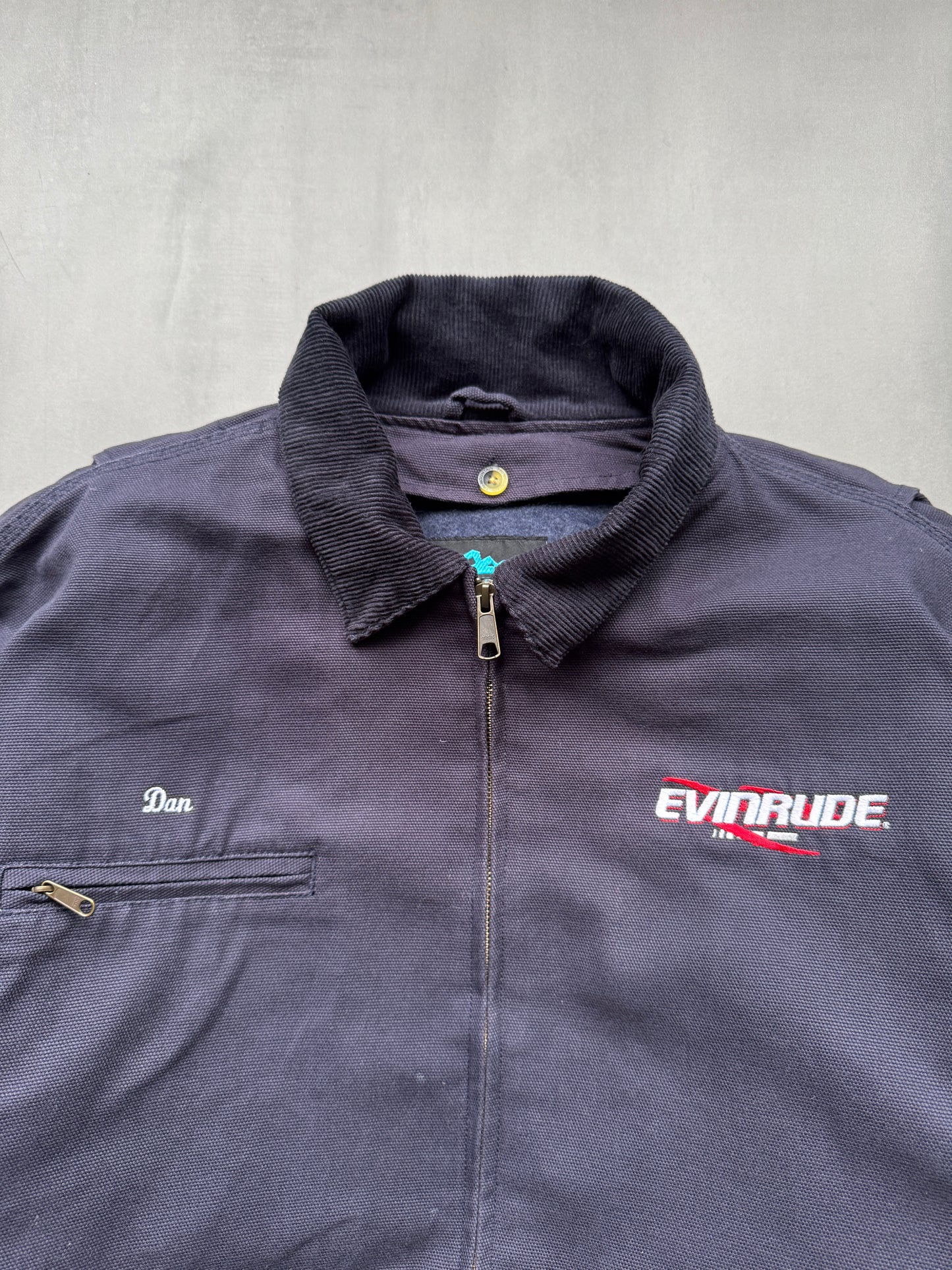 VINTAGE TRI-MOUNTAIN NAVY LINED SANTA FE JACKET- XL