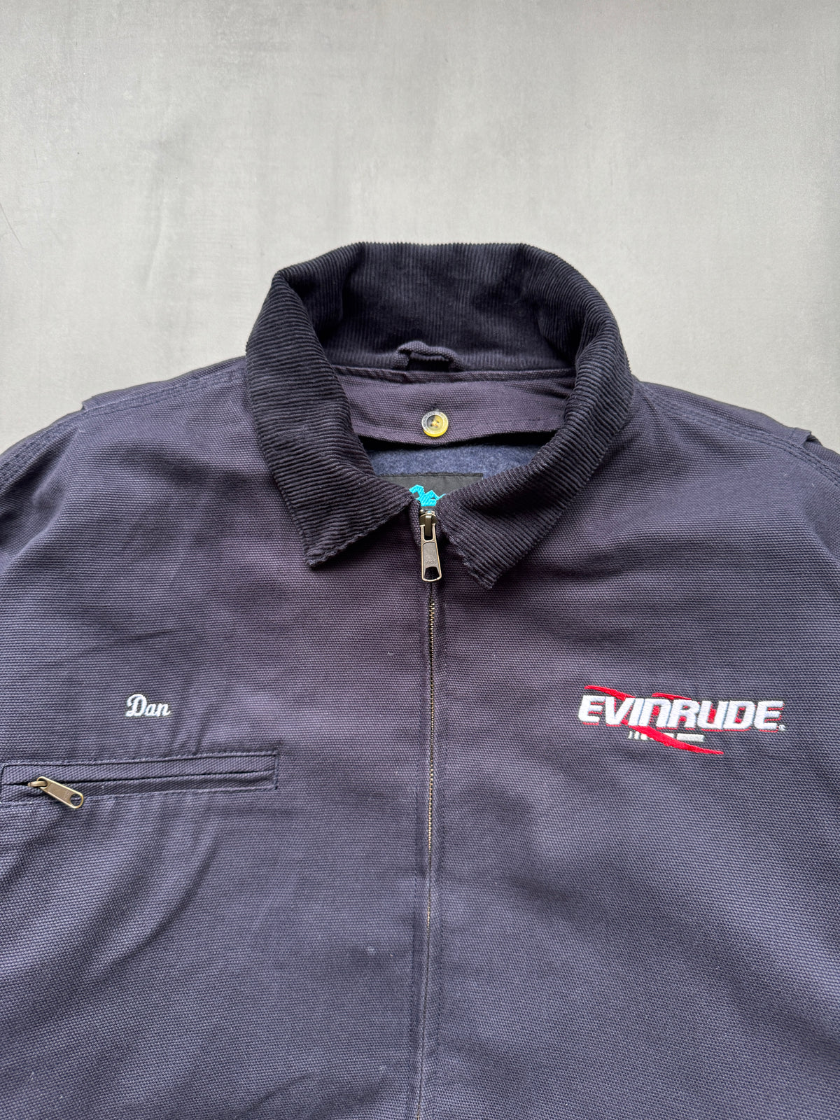 VINTAGE TRI-MOUNTAIN NAVY LINED SANTA FE JACKET- XL