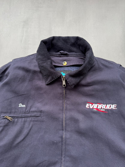 VINTAGE TRI-MOUNTAIN NAVY LINED SANTA FE JACKET- XL