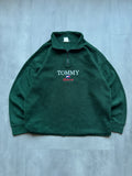 VINTAGE TOMMY HILFIGER SPORT 90s GREEN FLEECE SWEATER - XL