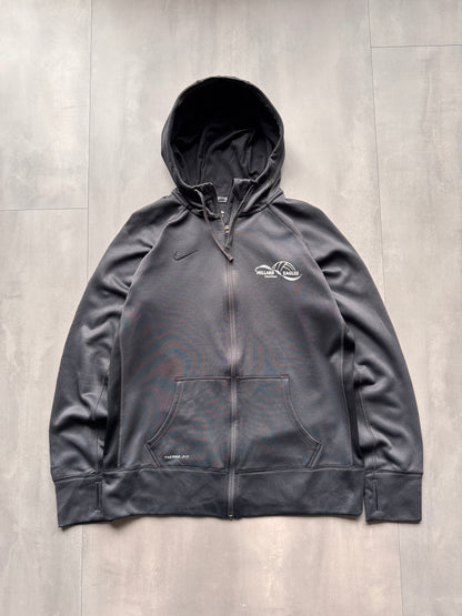 VINTAGE NIKE BASKETBALL GREY ZIP UP HOODIE - XL