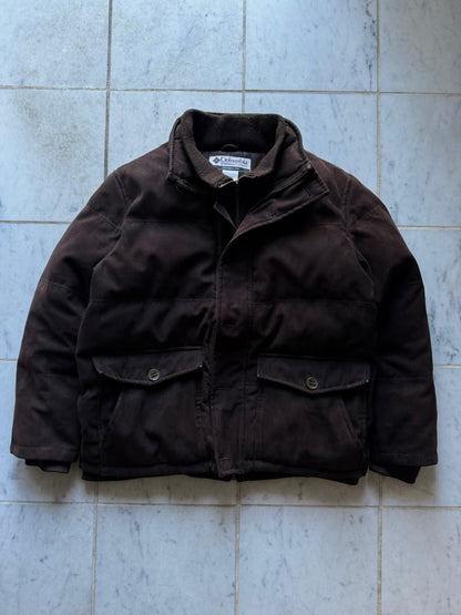 COLUMBIA SUEDE BROWN HEAVY WINTER JACKET - LARGE