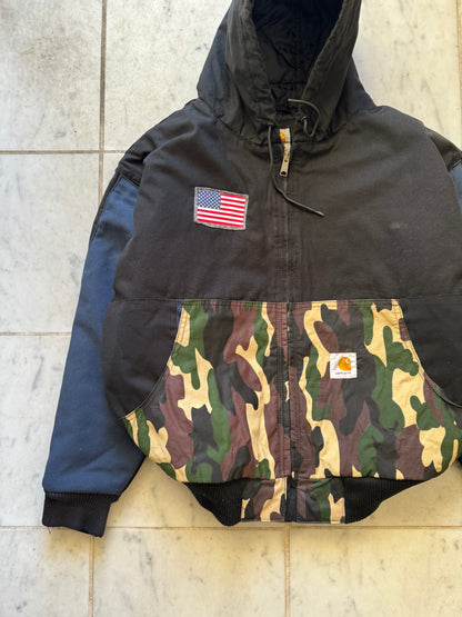 CARHARTT REWORKED CAMO PATTERN ACTIVE JACKET - XLARGE