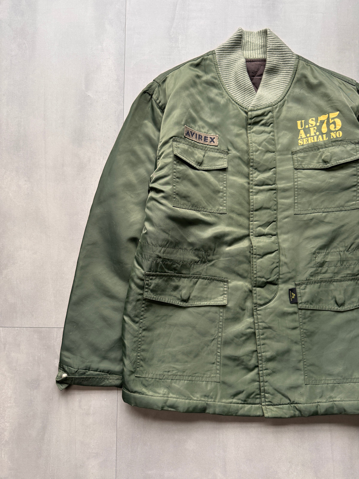 VINTAGE AVIREX LTD. GREEN DOWN JACKET - MEDIUM