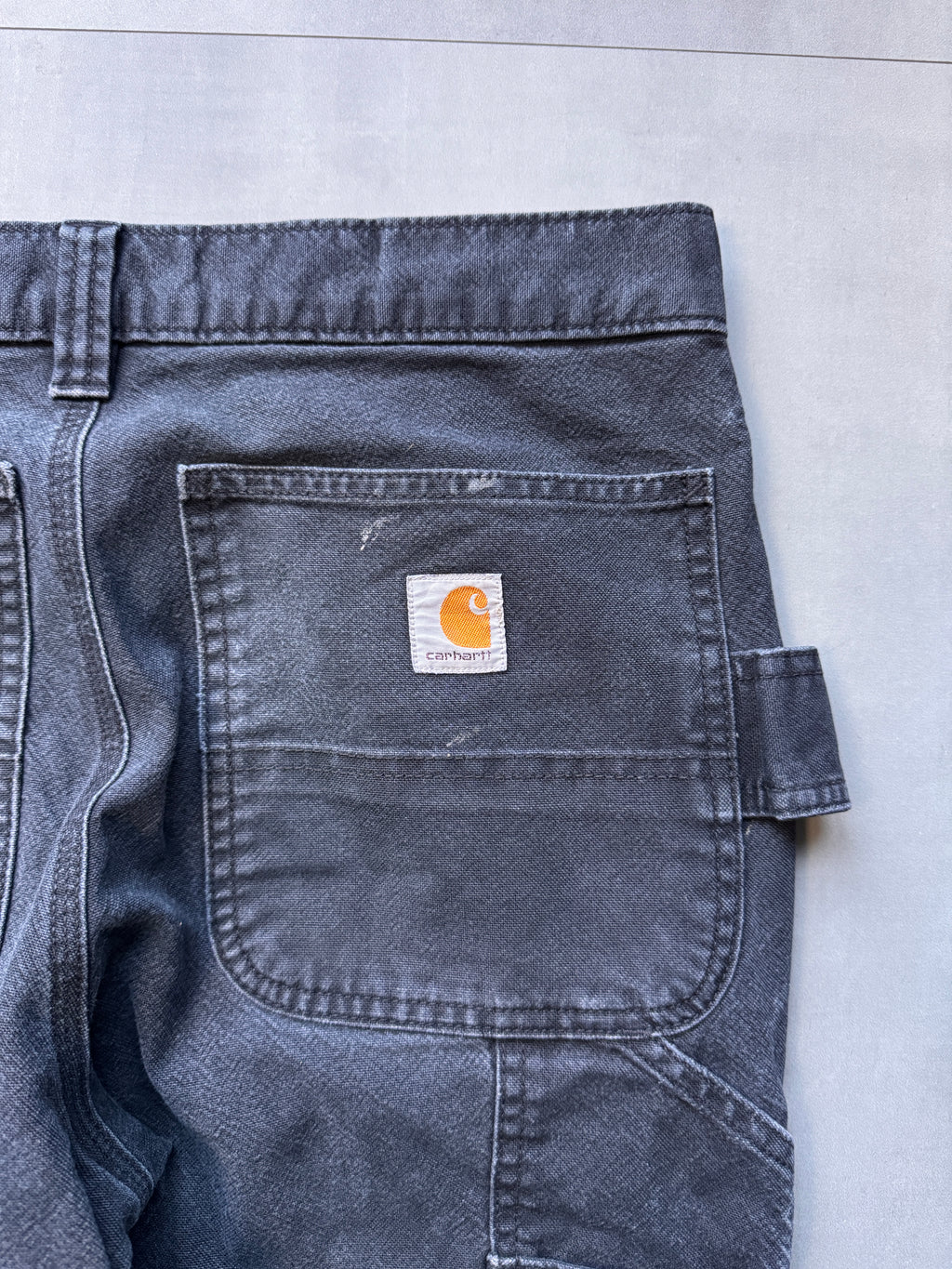 VINTAGE CARHARTT BLACK DOUBLE KNEE CARPENTER PANTS - 32