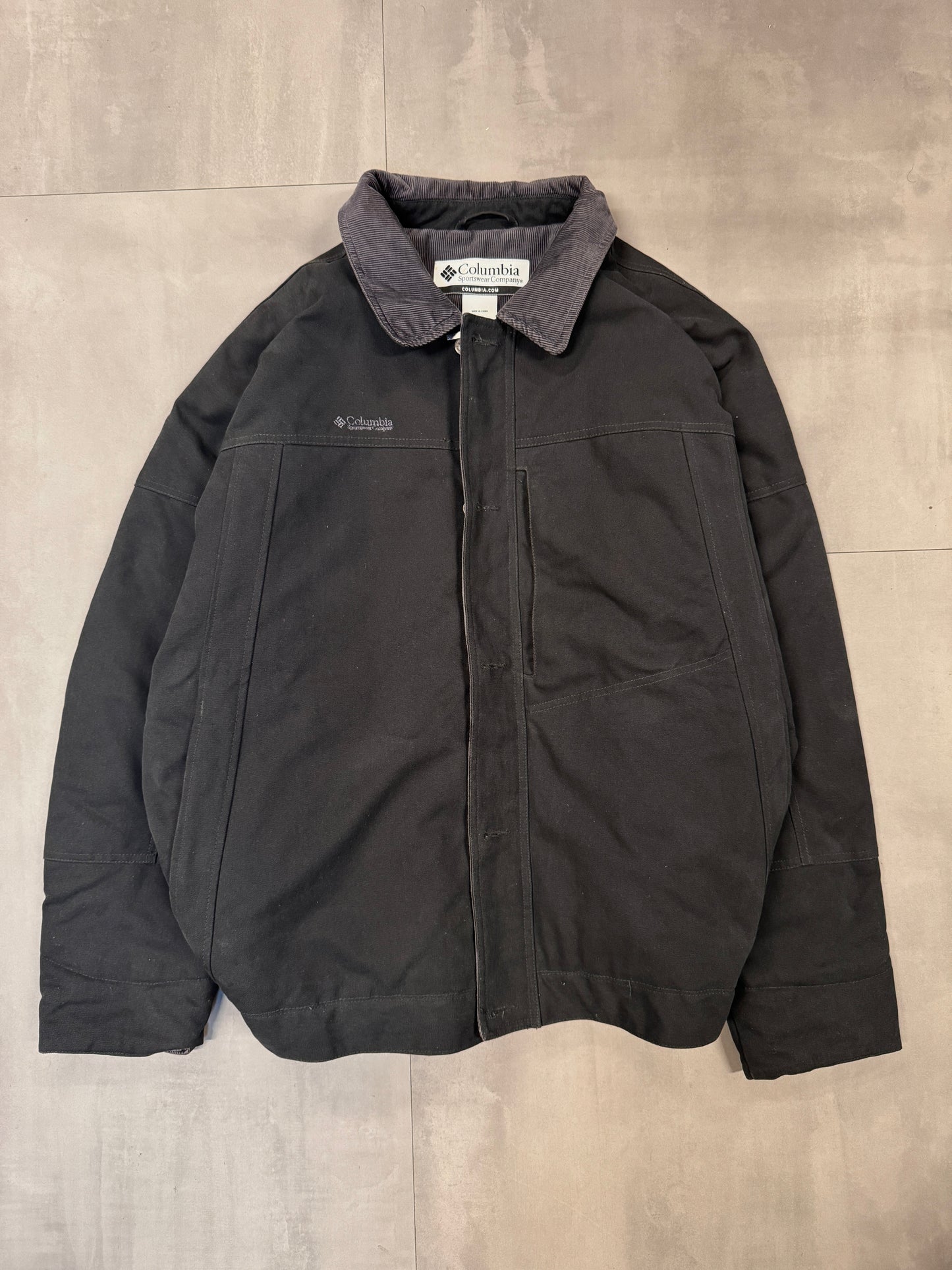 COLUMBIA DARK GREY LINED WORKWEAR JACKET - XXLARGE