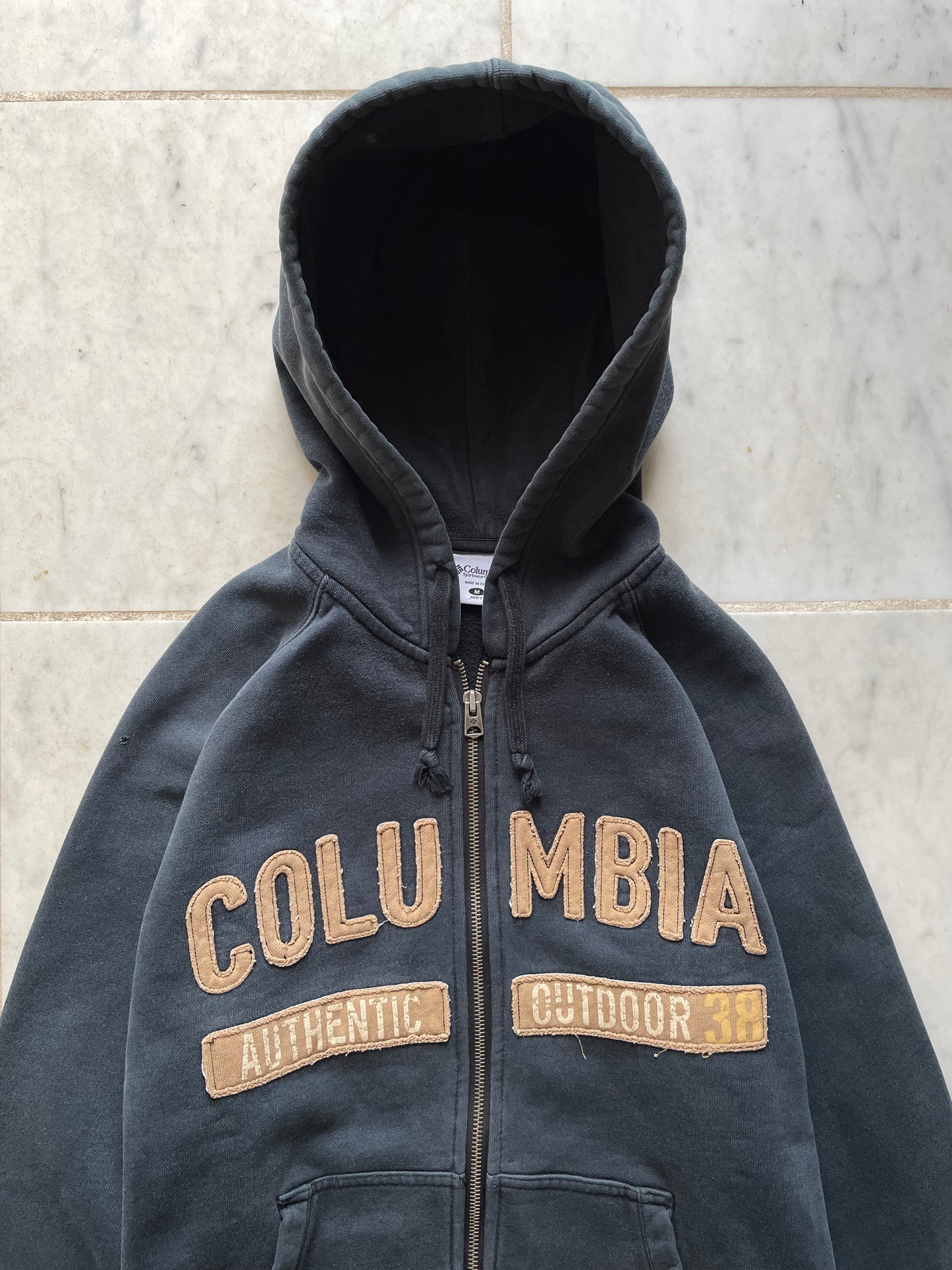 COLUMBIA SPORTSWEAR NAVY ZIP UP HOODIE - MEDIUM