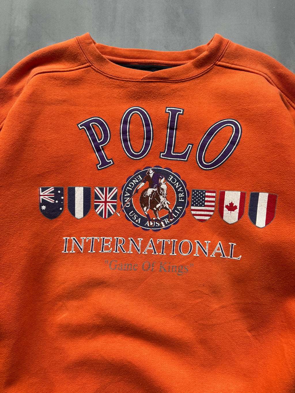 VINTAGE POLO ORANGE HEAVYWEIGHT SWEATER - XL