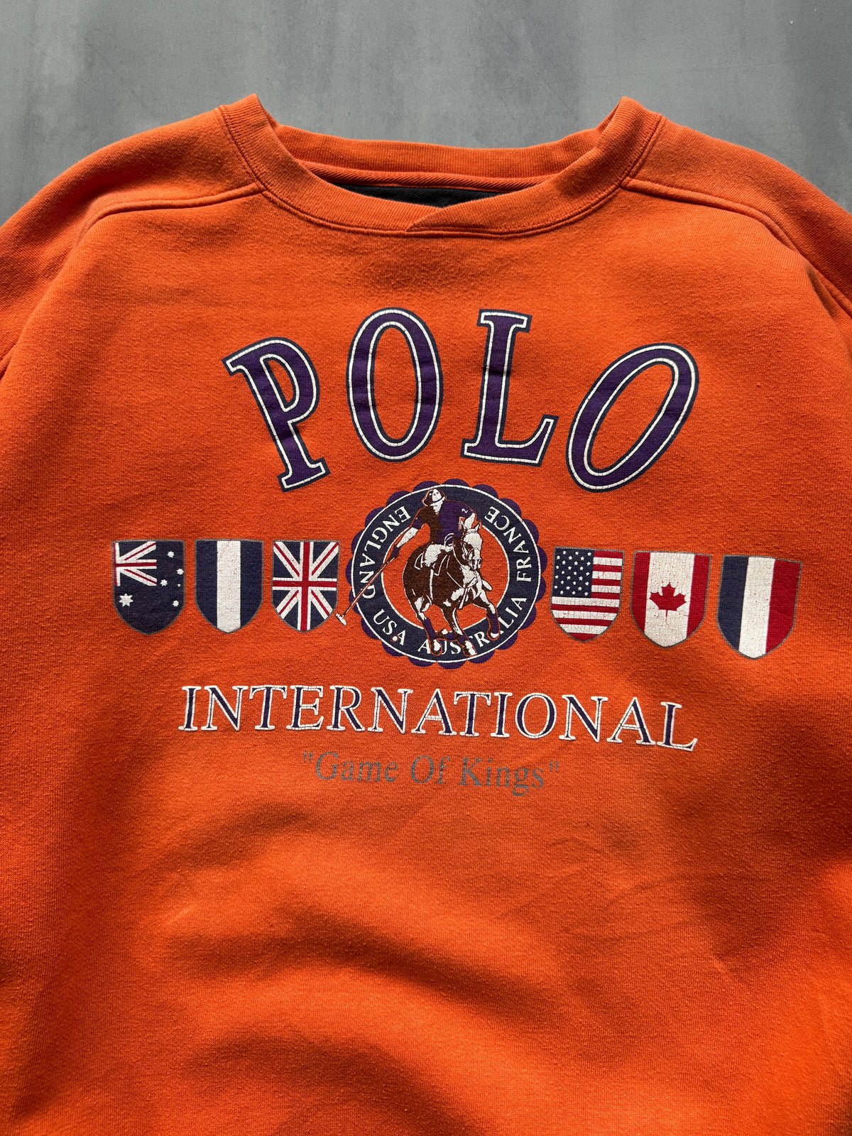 VINTAGE POLO ORANGE HEAVYWEIGHT SWEATER - XL