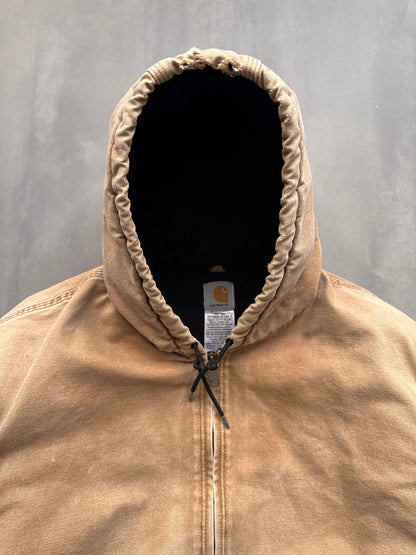 VINTAGE CARHARTT TAN FADED ACTIVE JACKET - XL