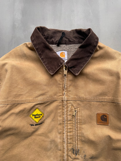 VINTAGE CARHARTT SHERPA LINED TAN ARCTIC JACKET - XXL