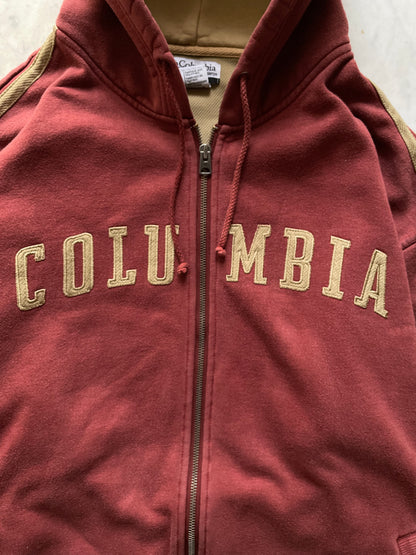 COLUMBIA SPORTSWEAR RED ZIP UP HOODIE - XXLARGE