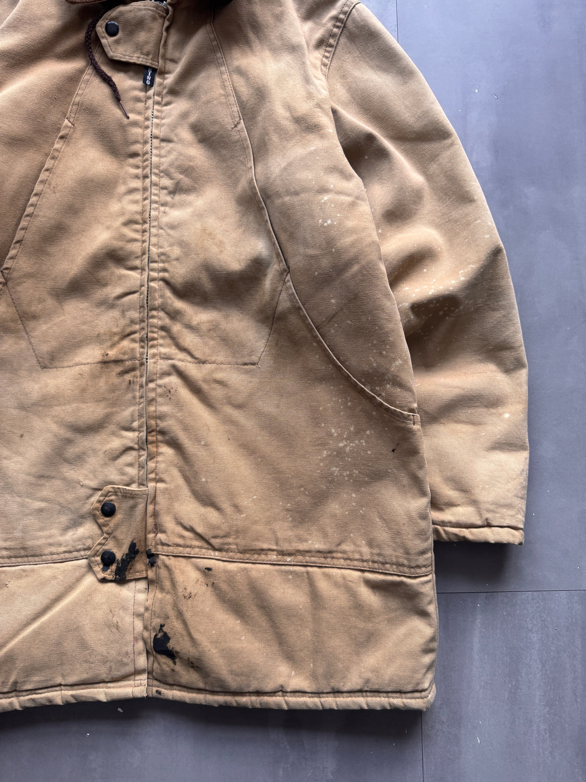 VINTAGE WORK KING TAN HOODED WORK JACKET - M