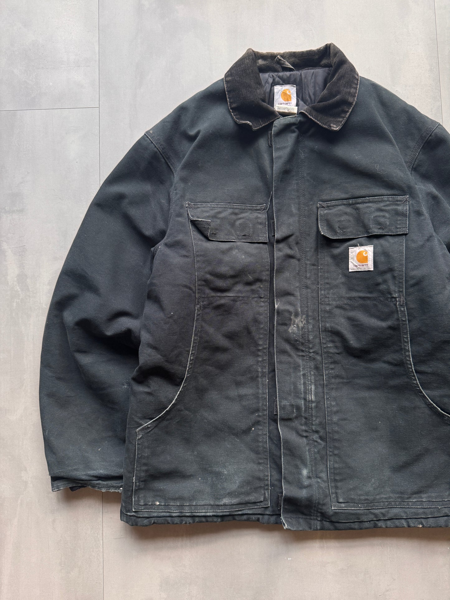 VINTAGE CARHARTT FADED NAVY ARCTIC JACKET - L