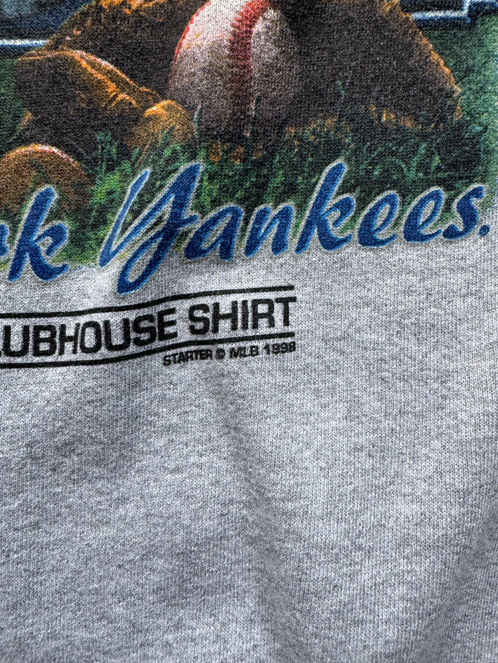 VINTAGE STARTER MLB NEW YORK YANKEES CHAMPIONS '98 SWEATER - L