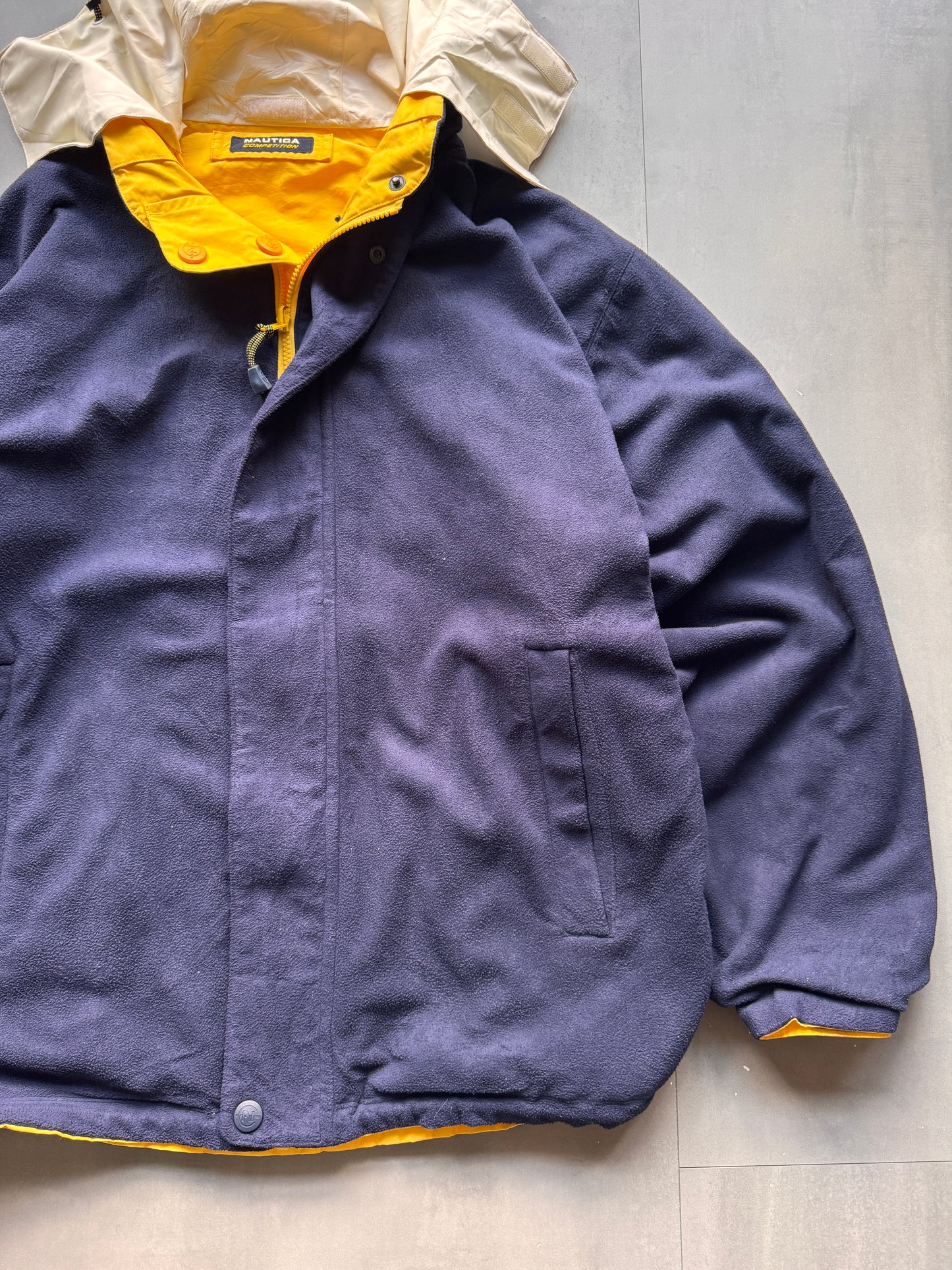 VINTAGE NAUTICA COMPETITION REVERSIBLE FLEECE LINED JACKET - XL
