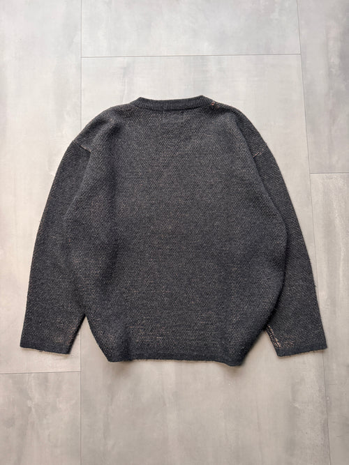 VINTAGE BART SIMPSON DARK GREY KNIT SWEATER - MEDIUM