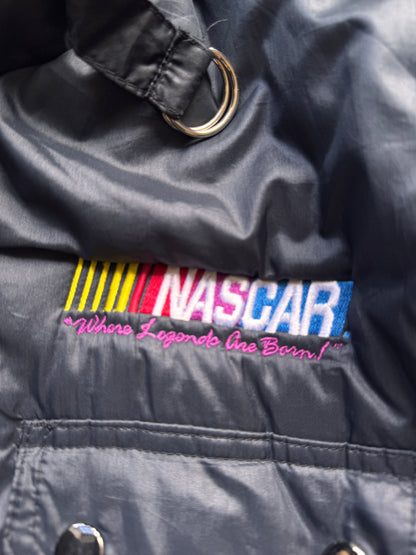 VINTAGE NASCAR BLACK PUFFER JACKET - M