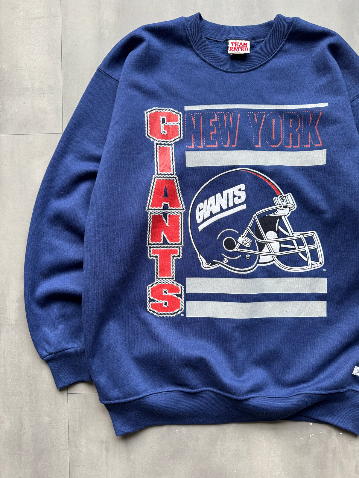 VINTAGE NFL TEAM RATED NEW YORK GIANTS BLUE SWEATER - XL