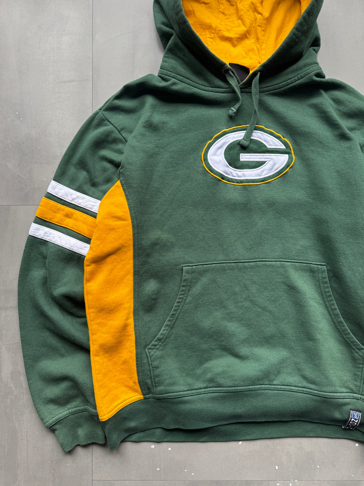 VINTAGE NFL GREEN BAY PACKERS GREEN HOODIE - L