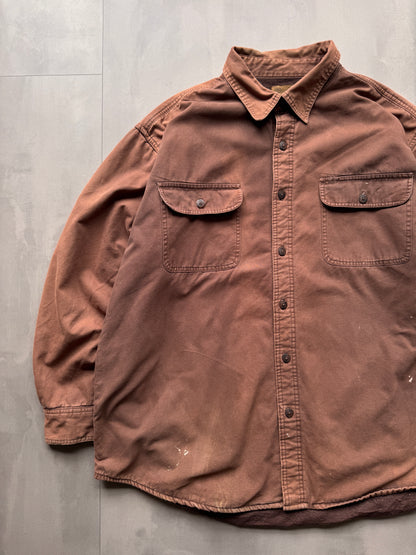 VINTAGE FLEECE LINED BROWN WORKWEAR JACKET - XXL