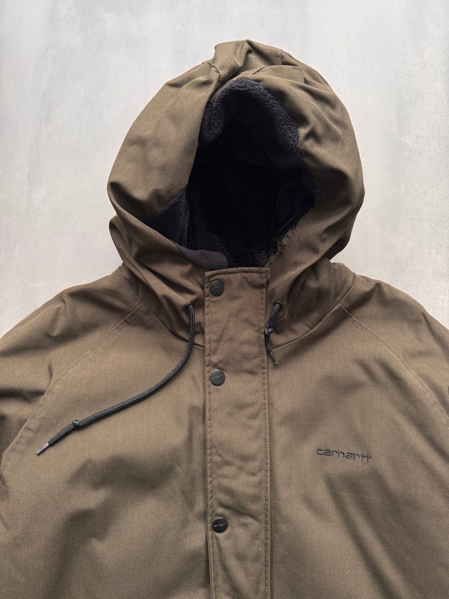 VINTAGE CARHARTT GREEN/OLIVE LINED JACKET - XL