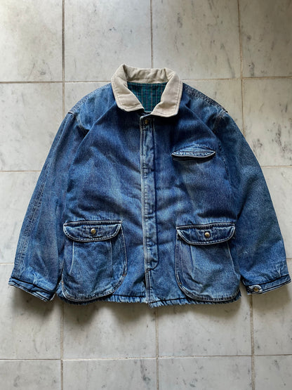 RIFLE BLUE DENIM JEAN CHORE JACKET - LARGE/XLARGE