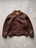 VINTAGE COLUMBIA SHERPA LINED SUEDE JACKET - XLARGE