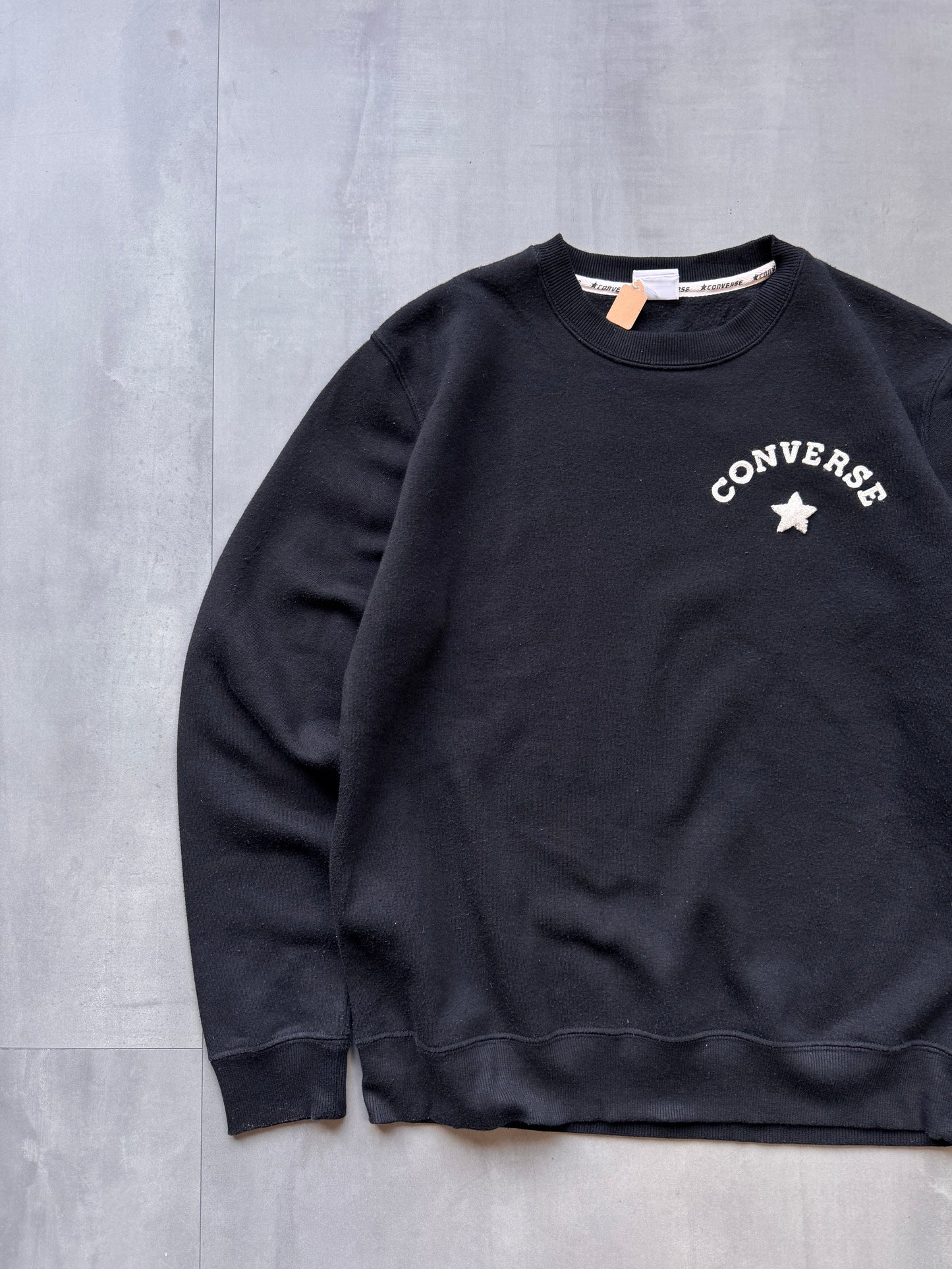 VINTAGE CONVERSE BLACK SWEATER - SMALL