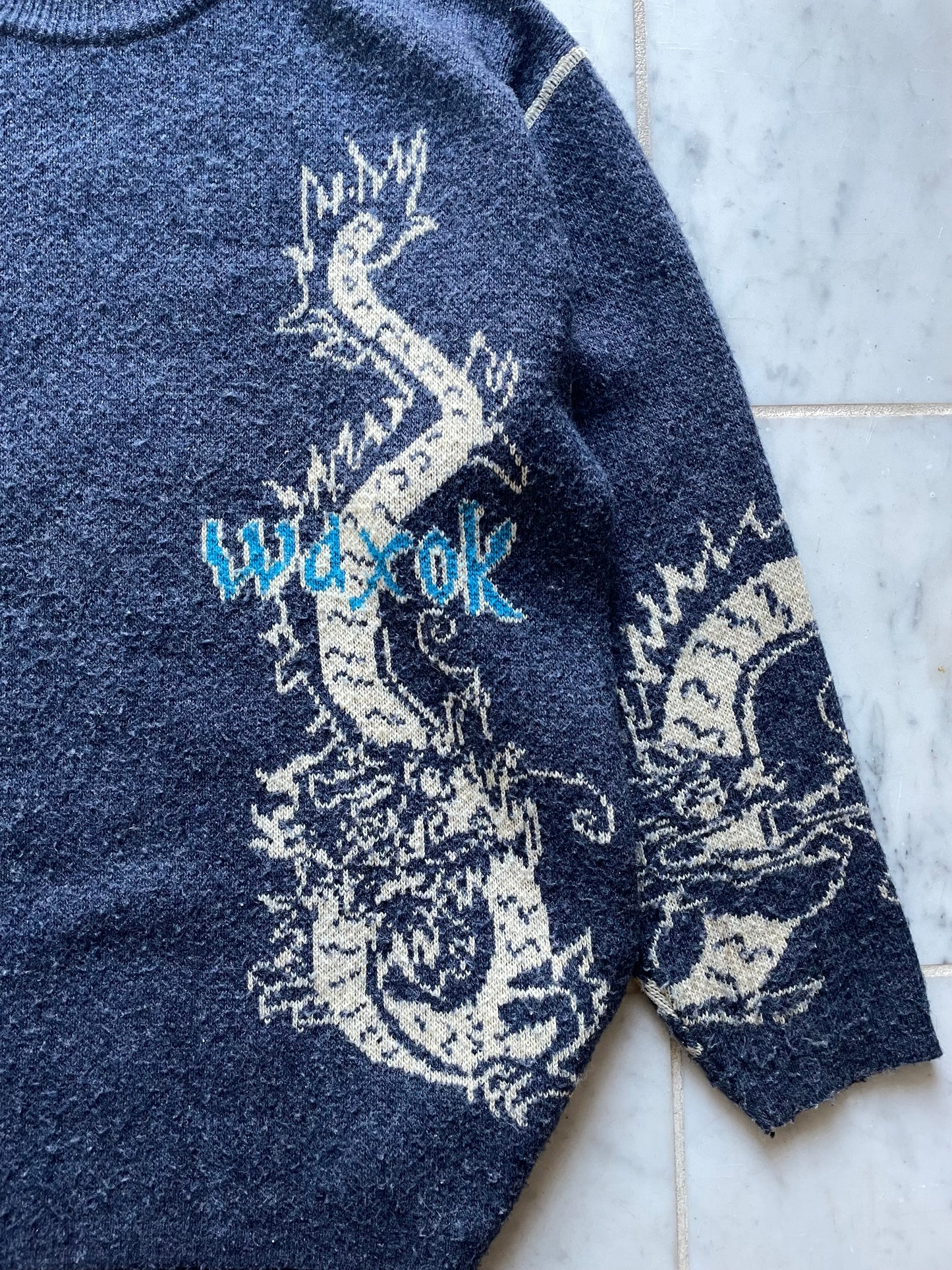 WAXOK 'DRAGON' KNIT SWEATER - LARGE