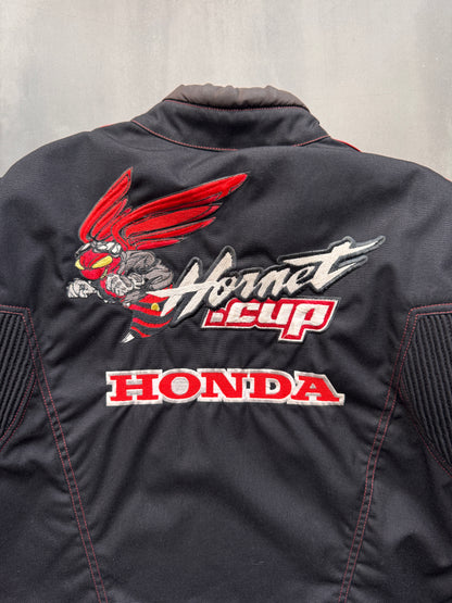VINTAGE HONDA HORNET CUP BLACK MOTORCYCLE JACKET - L