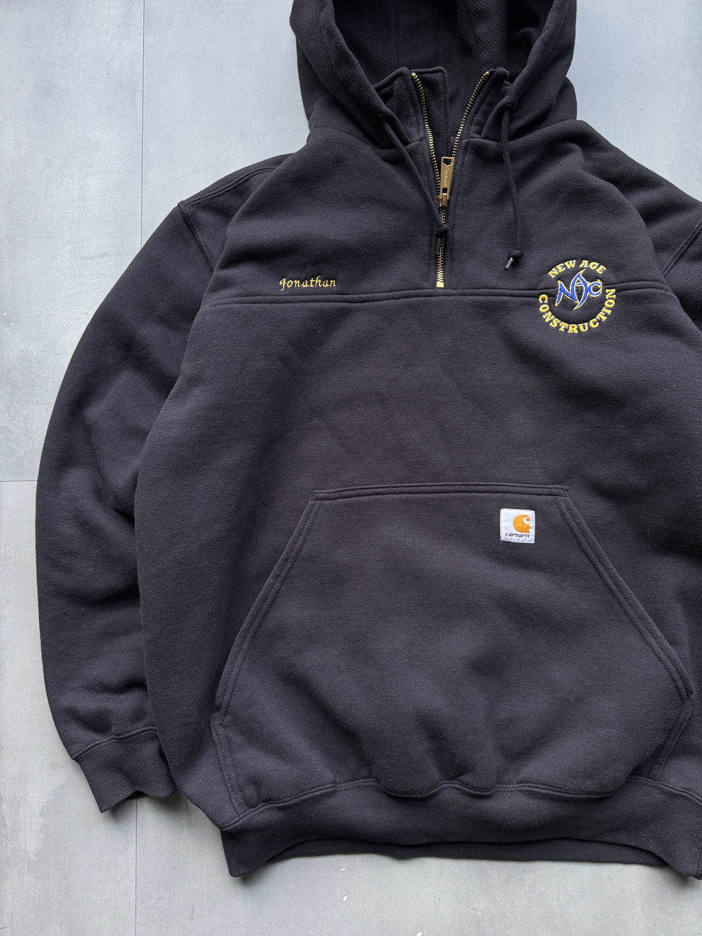 VINTAGE CARHARTT DARK GREY HOODIE - L