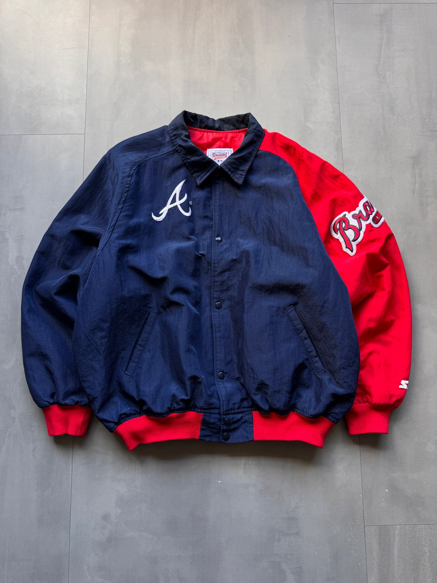 VINTAGE MLB STARTER DIAMOND COLLECTION ATLANTA BRAVES JACKET - XL