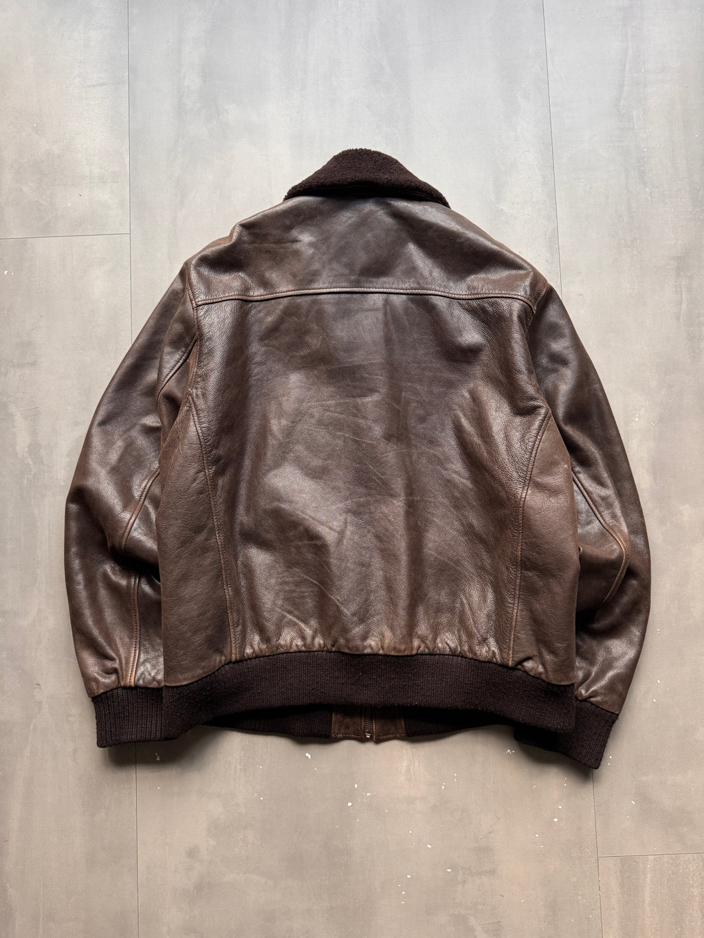 VINTAGE SCHOTT NYC DARK BROWN LEATHER JACKET - XL