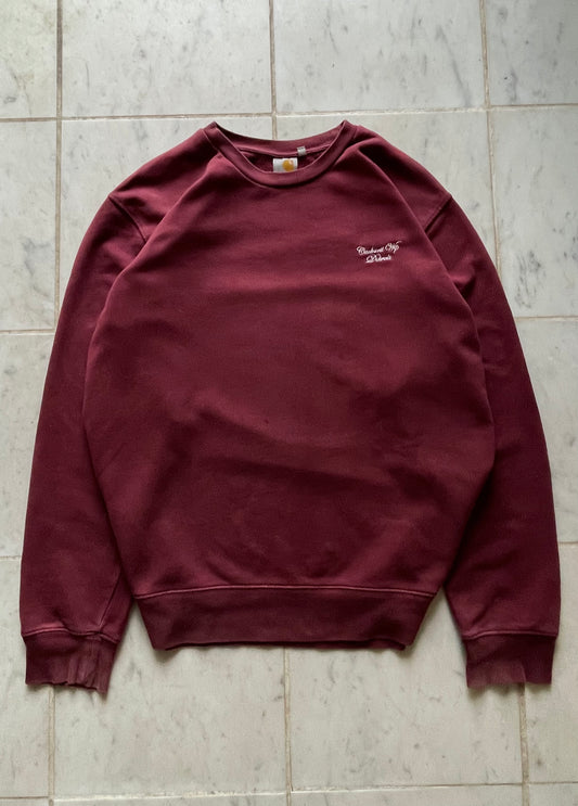 CARHARTT SCRIPT BURGUNDY SWEATER - LARGE