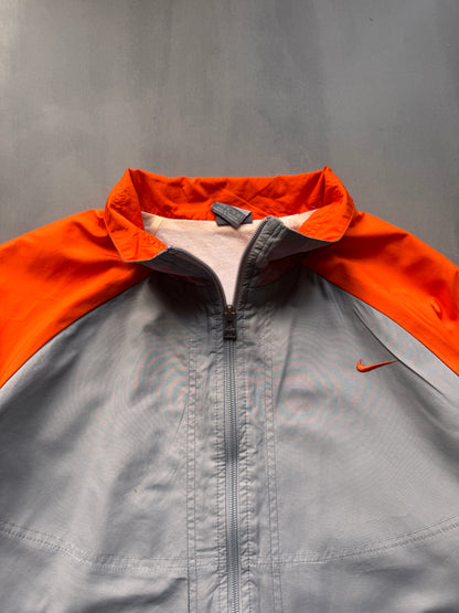 VINTAGE NIKE GREY/ORANGE TRACK JACKET - M
