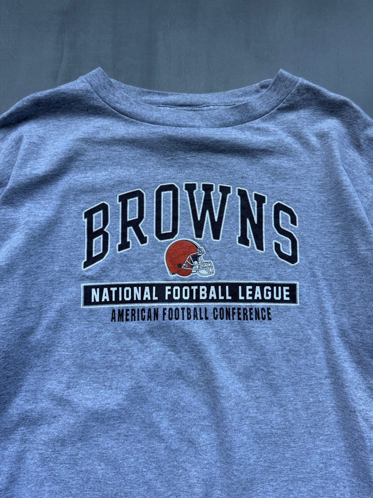 VINTAGE NFL CLEVELAND BROWNS GREY LONGSLEEVE - XL