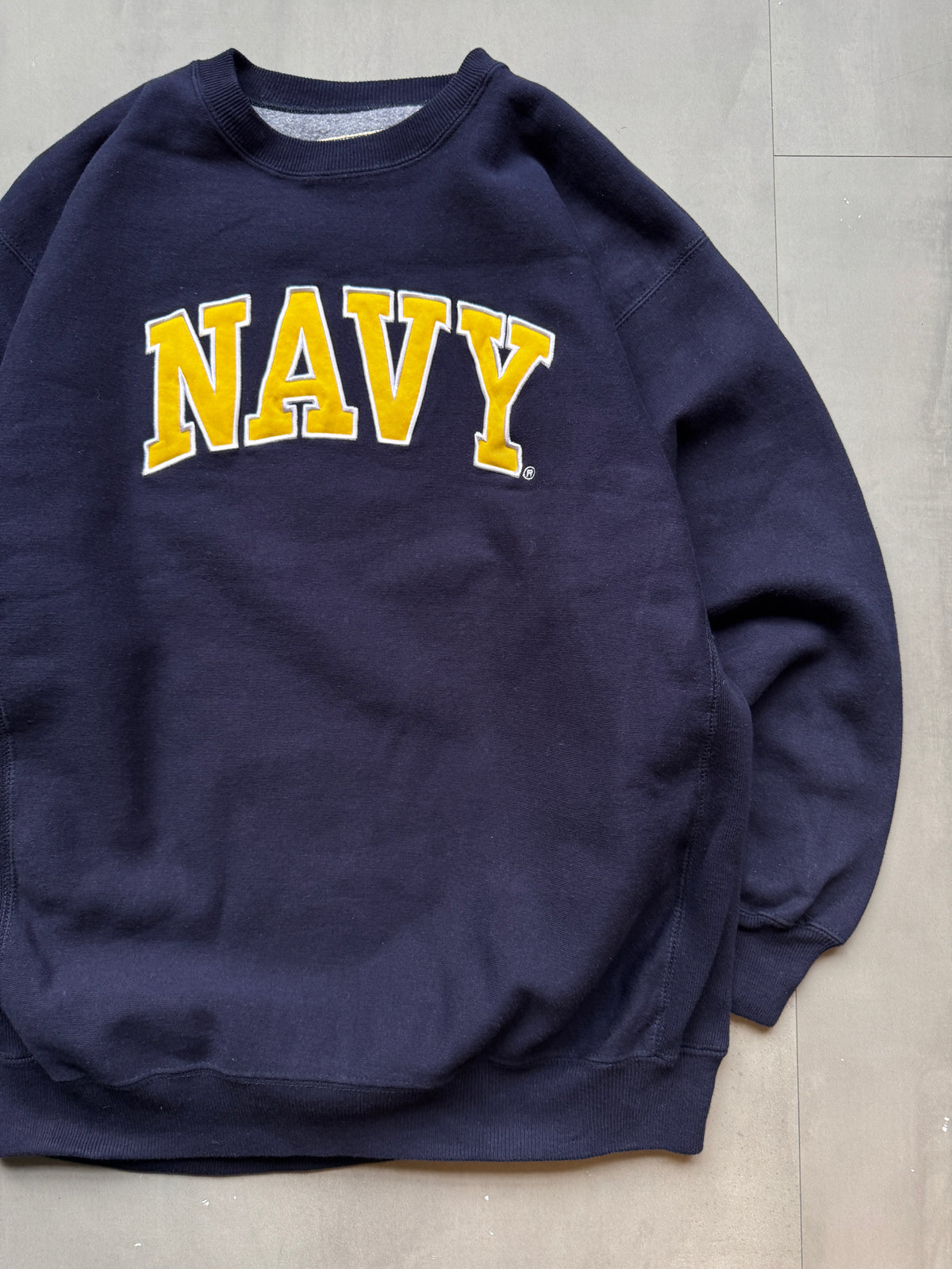 VINTAGE STEVE & BARRY'S HEAVYWEIGHT NAVY SWEATER - M