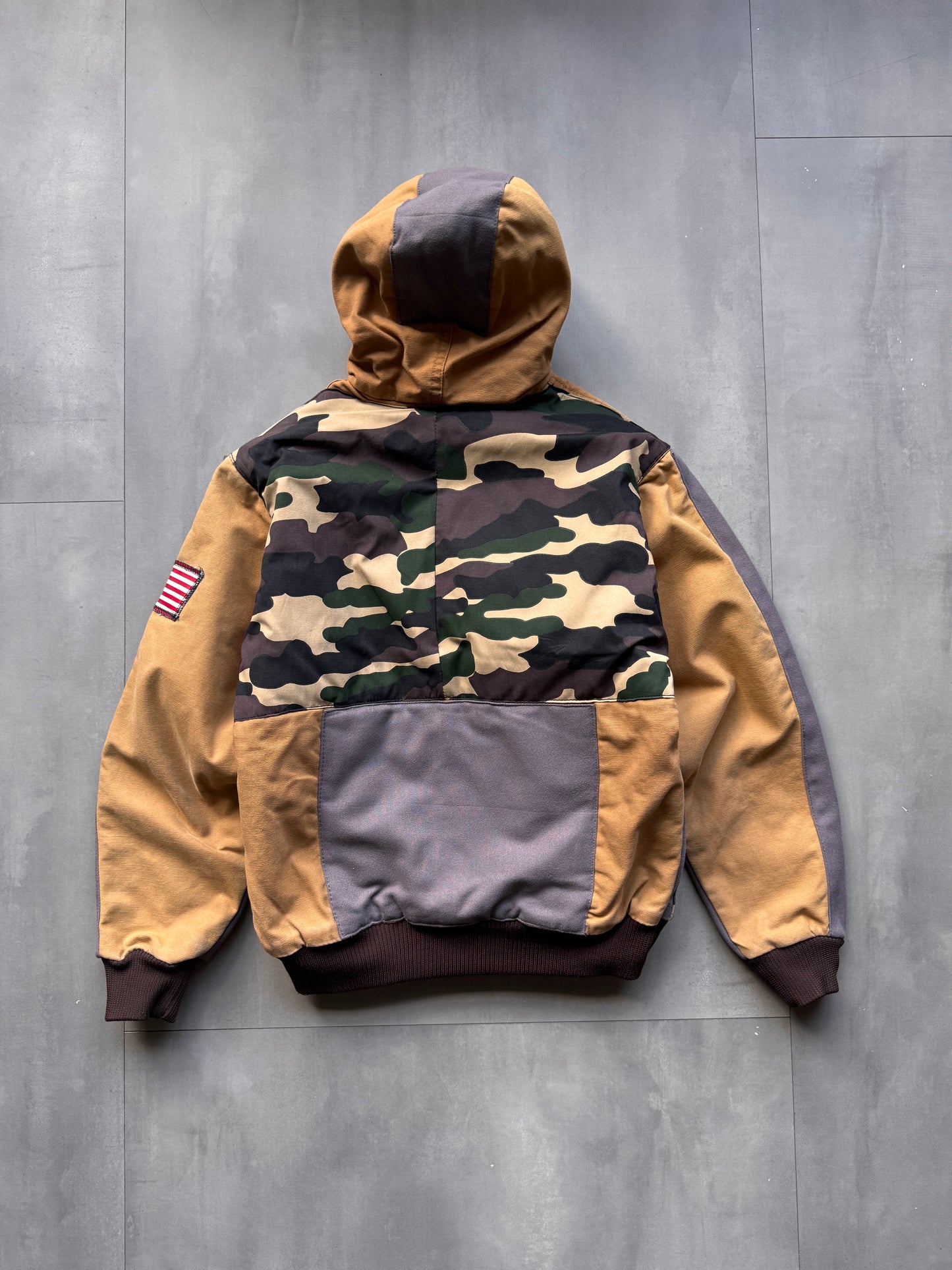 VINTAGE CARHARTT REWORKED CAMO PATTERN ACTIVE JACKET - XS