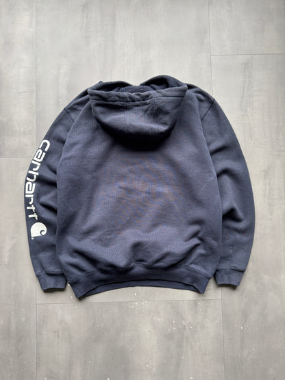 VINTAGE CARHARTT FADED NAVY HOODIE - L