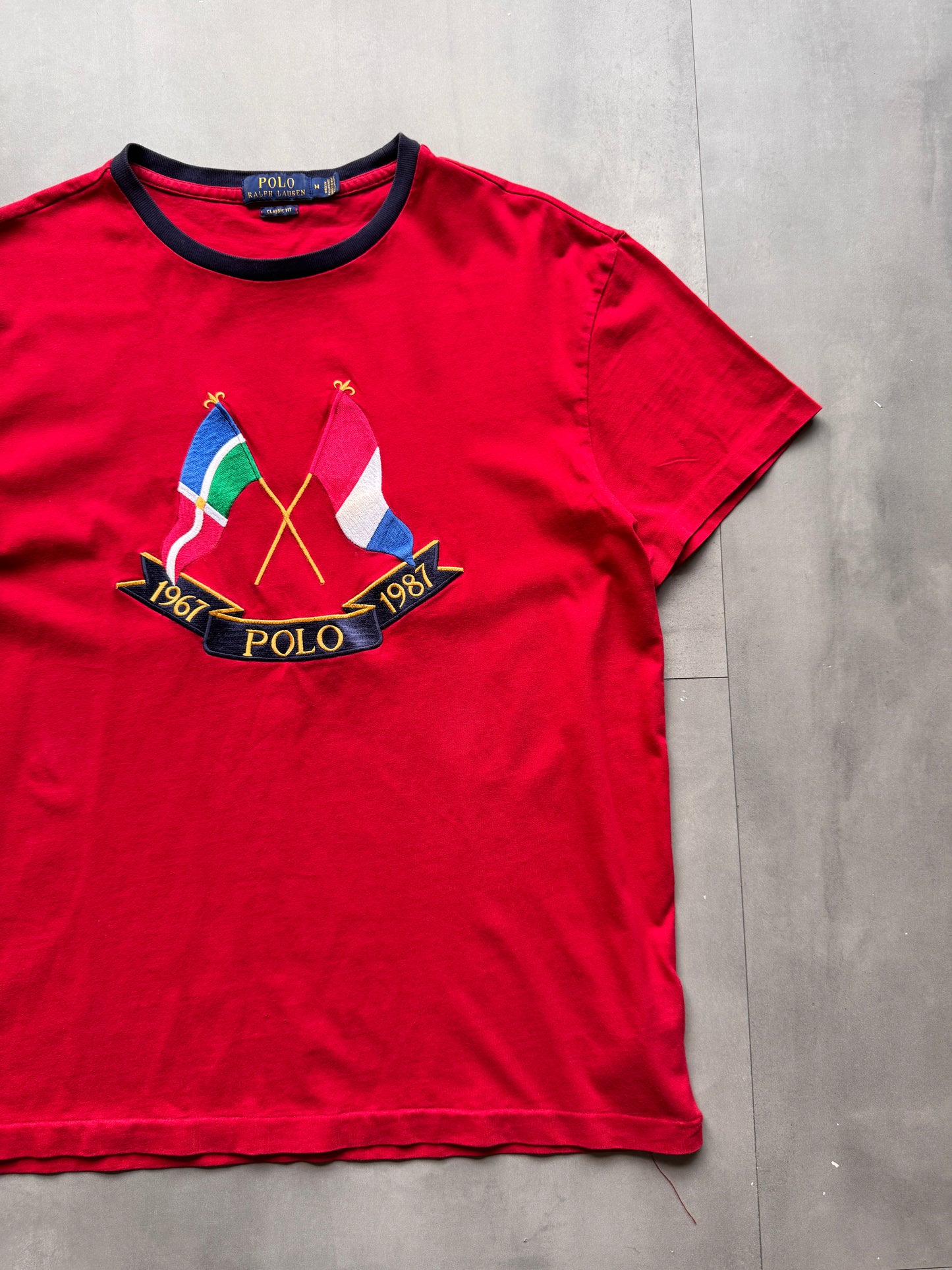 VINTAGE RALPH LAUREN POLO RED TEE - M