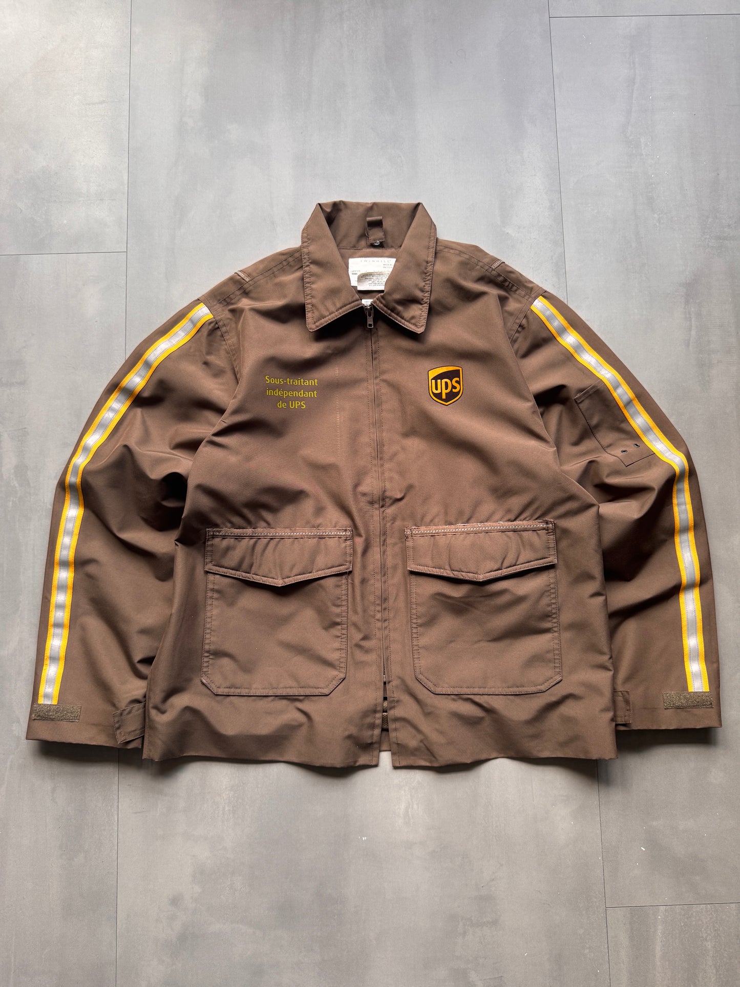 VINTAGE UPS BROWN WORK JACKET - L