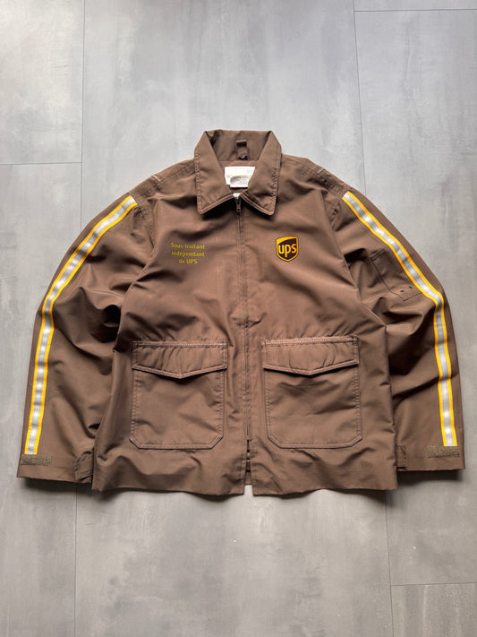 VINTAGE UPS BROWN WORK JACKET - L