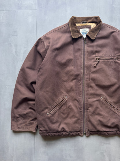 VINTAGE WORKWEAR BROWN LINED DETROIT JACKET - XL