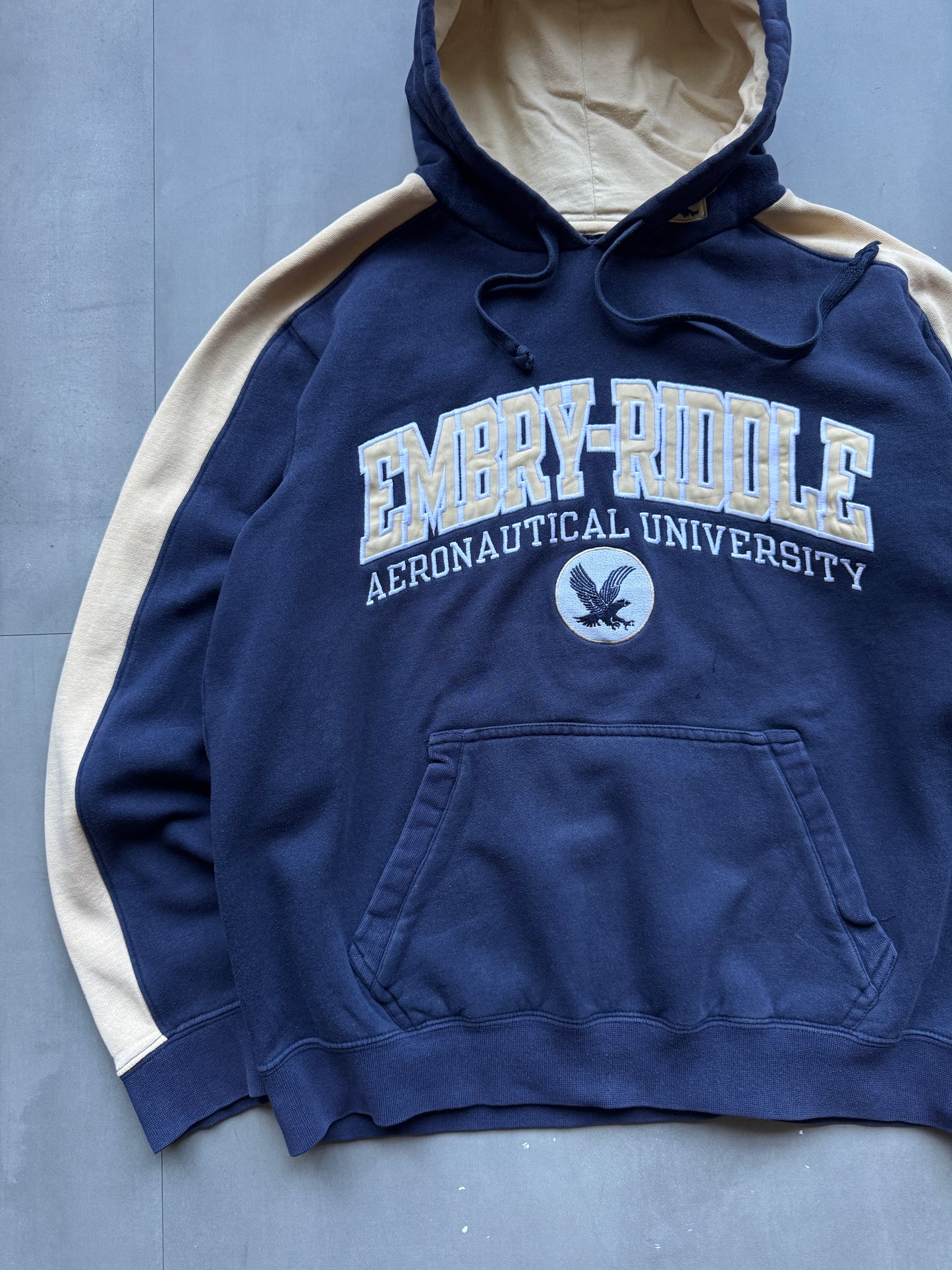 VINTAGE EMBRY-RIDDLE EAGLES NAVY HOODIE - M