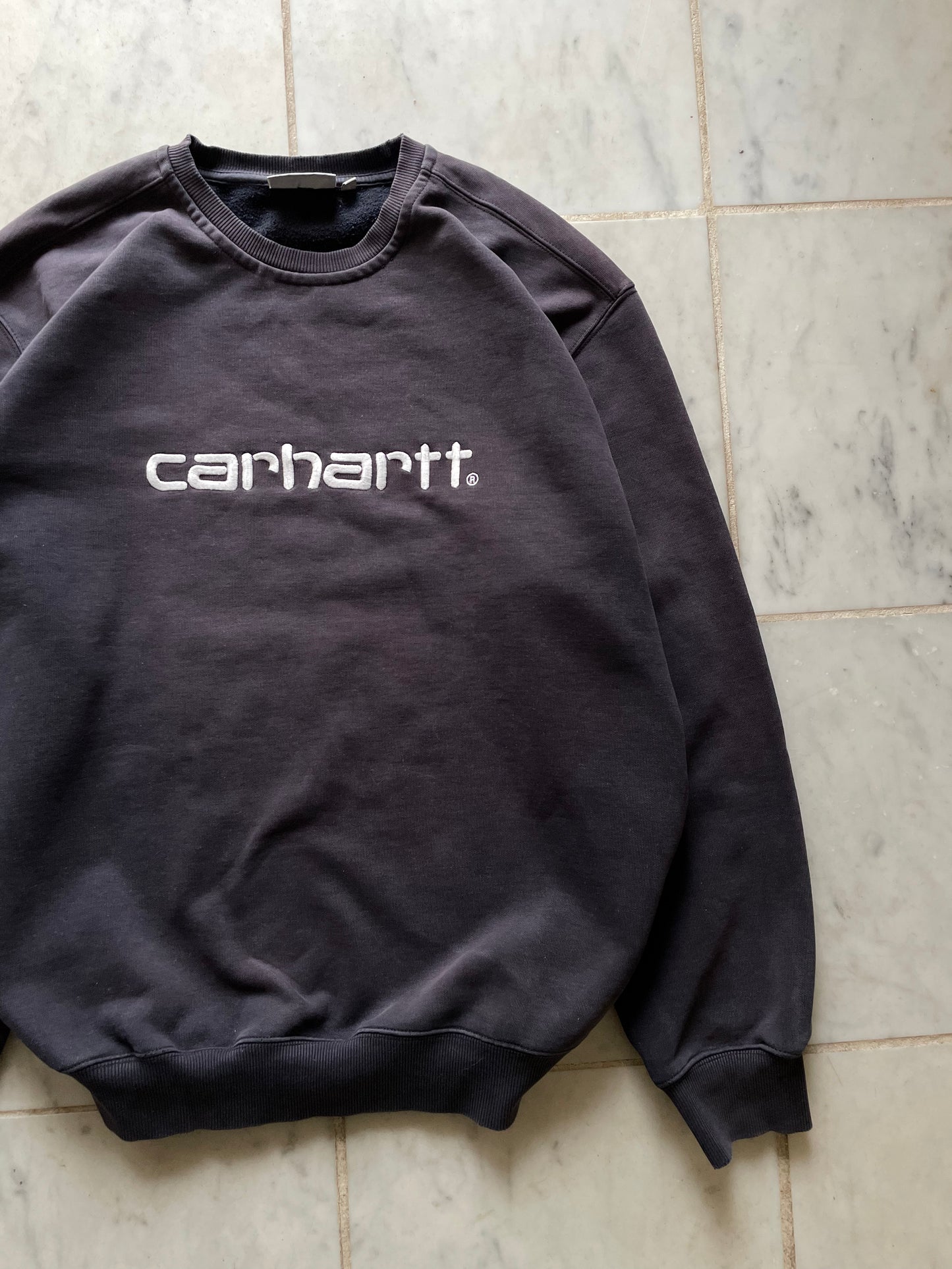 CARHARTT LOGO NAVY SWEATER - LARGE